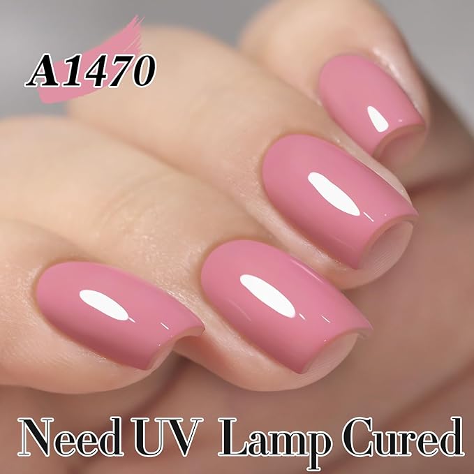 Double Rhythm Gel Polish 15ML Jelly Sheer Pastel Light Milky Color Pearl White Bottle 1 PC 0.5 OZ Full Size Nail Art Salon at Home (Pale Pink-D1470)