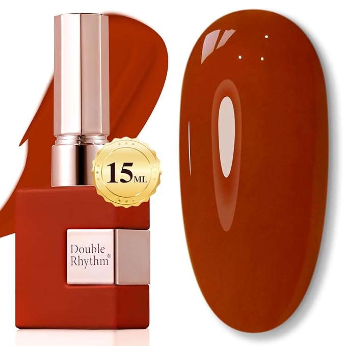 Double Rhythm 15ML Gel Nail Polish Pure Sheer Same Color Same Bottle Soak Off Gel Polish Art Manicure Salon DIY at Home for Women (Burnt Brick-A1453)