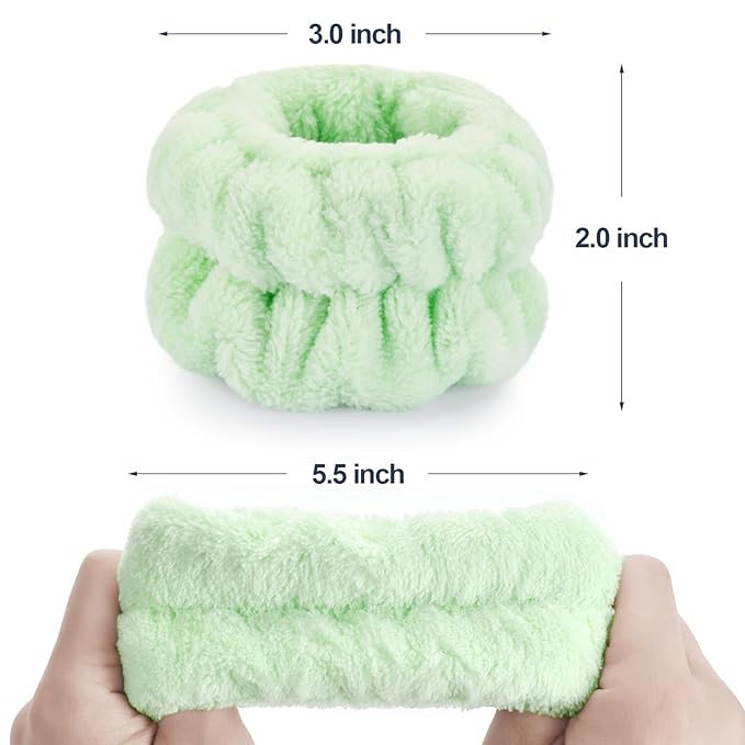 2 Pcs Wrist Bands for Washing Face-Dorbetar, Microfiber Wrist Towels for Washing Face, Spa Wristbands for Washing Face, Face Wash Wristbands, Arm Bands for Washing Face for Woman and Children
