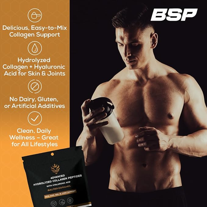 Benavidez Collagen Peptides – Salted Caramel Flavor | 20g Hydrolyzed Protein Powder with Hyaluronic Acid | Skin, Hair, Nails & Joint Support | Grass-Fed, Keto & Paleo | 1.3 lb (590g)