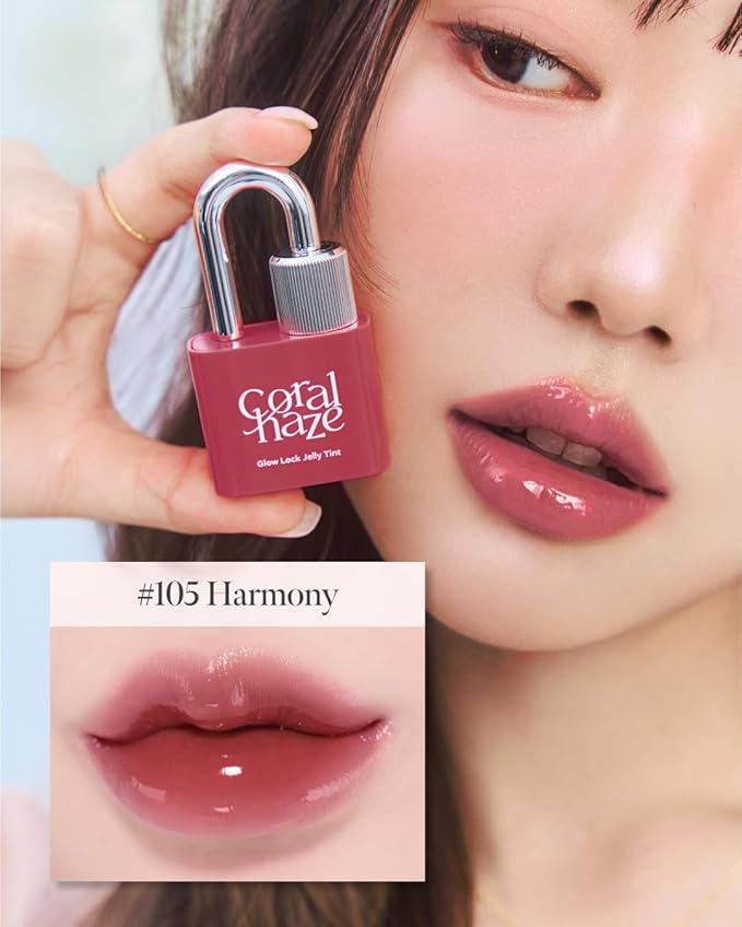 Glow Lock Jelly Tint 105 Harmony, Hydrating Water Glow Lip Stain, Non-Sticky Juicy Gloss, Long Lasting Glass Shine & Dewy Finish, Lightweight Moisturizing Lip Care, Korean Makeup