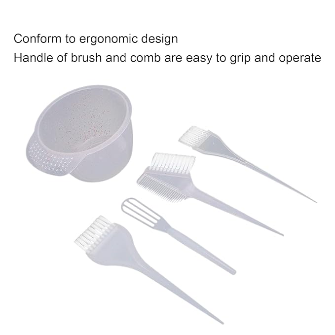 Ymiko Hair Bleach Kit, Professional Hair Dye Coloring Kit with Coloring Comb for Home and Salon Use (Transparent)
