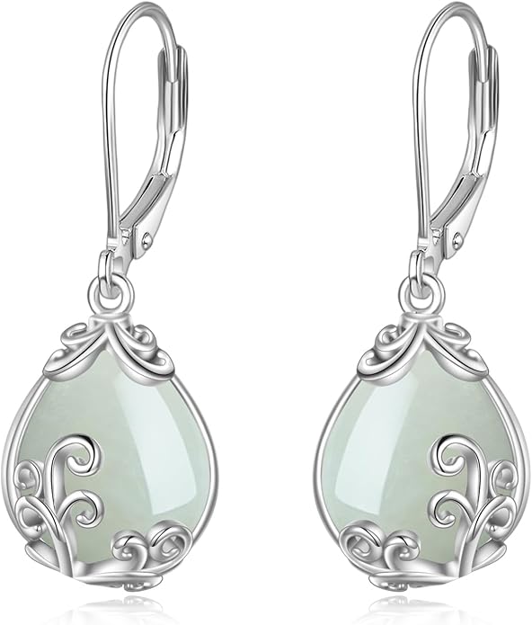 POPLYKE Celtic Filigree Teardrop Drop Dangle Earrings Sterling Silver Leverback Earrings Jewelry for Women