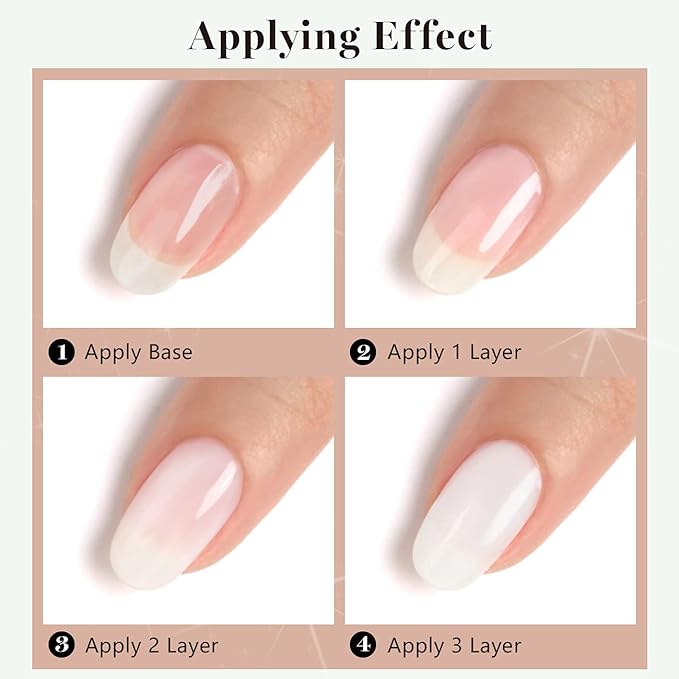 RARJSM Milky White Gel Polish, 15ML French White Nail Art Manicure Varnish LED UV Translucent Gel Nail Polish Soak Off Clear Nail Gel Sheer White Gel Polish