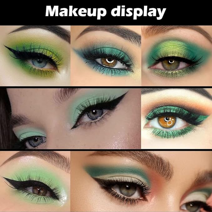 AMY'S DIARY Green Eyeshadow Palette - Forest Green, Yellow 16 Colors Matte & Glitter Eyeshadow - Long Lasting, Colorful Eye Shadow Platte for Christmas, Women & Girls