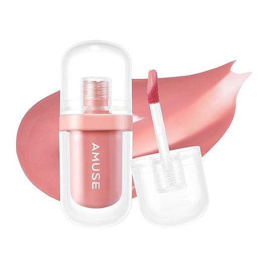 Amuse Seoul Jel-Fit Tint (05 Oat Fig) | Korean Jelly Lip Tint, Long-Lasting Lip Stain, Hydrating & Glossy, Hyaluronic Acid for Smooth Moisturized Lips, High Pigmentation, Vegan