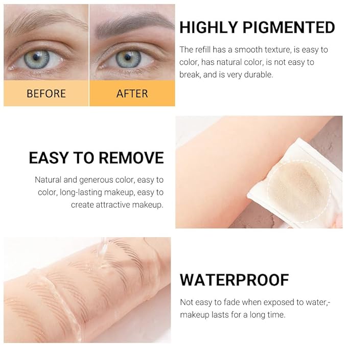 Eyebrow Pencils for Women, 12Pcs Hard-Core Wooden Eye Brow Eye Liner Pen for Beginner Makeup, Waterproof & Sweat-Proof (12Pcs-Black-Eyebrow Pencils)