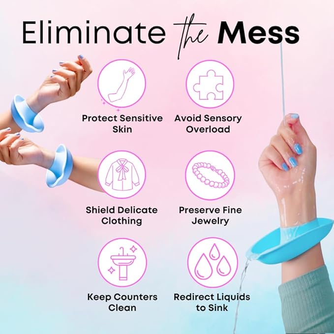 LiquiBands Face Washing Wristbands – No More Wet Sleeves with This Skincare Essential - Silicone Bands to Catch Water Drips – Stocking Stuffer for Girls & Women (Sage Green, 1 Pair)