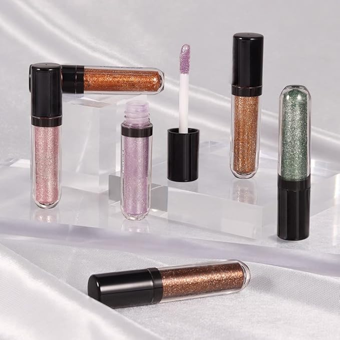 6 Colorful Shades Waterproof Liquid Glitter Eyeshadow Eyeliner Sticks Kit – Long Wearing Professional Eye Makeup Set,sombras de ojos,Set B