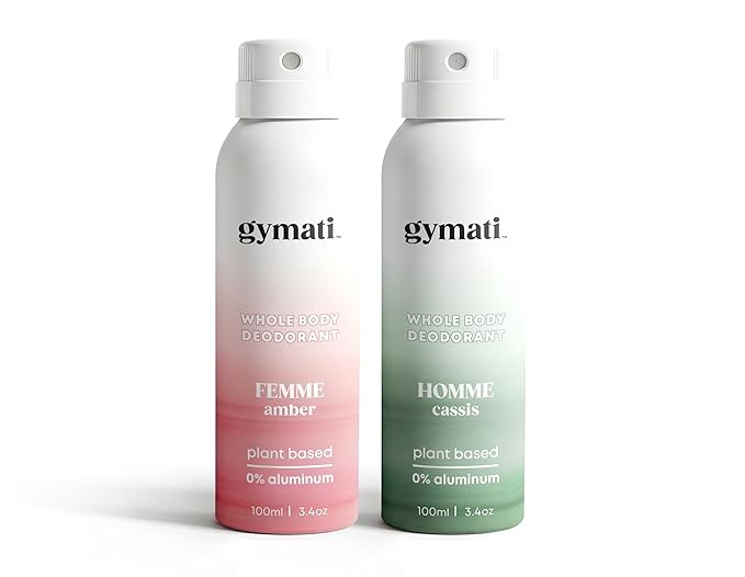 Gymati Fitness Body Deodorant Spray Aluminum Free - Men & Women - Pack of 2