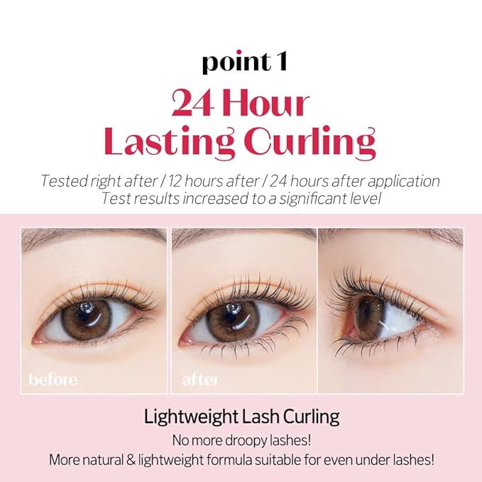 ETUDE Curl Fix Mascara Mini, Lash Mascara, Strong Curl Up, Long-Lasting, Waterproof, Lightweight, Korean Makeup, Beauty, Vegan Certified, Black (0.14 Fl Oz)