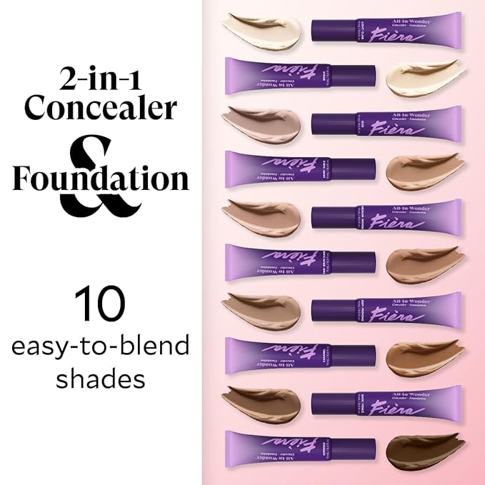 Fièra All-In-Wonder™ Concealer + Foundation – Full-Coverage, Crease-Proof, Hydrating Formula for Mature Skin, Blurs Fine Lines & Dark Circles, Radiant Second-Skin Finish – Sand, 0.5 FL. OZ. / 15 ML