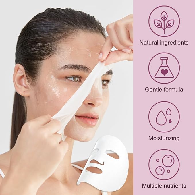 CAKAILA 8 Pack Cherry Blossom Face Mask,Pink Face Masks Spa Day kit Supplies for Women,Sheet Facial Mask Skincare for Kids Gifts Set,Hydrate Nourish Soothe for All Skin Types,Spa Party Favors