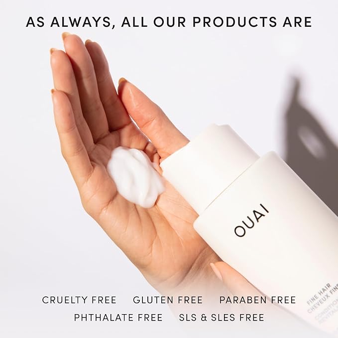 OUAI Fine Hair Conditioner Refill - Volumizing Conditioner Made with Keratin, Biotin and Chia Seed Oil - Adds Softness, Bounce and Volume - Free from Parabens, Sulfates, and Phthalates (32 Oz)