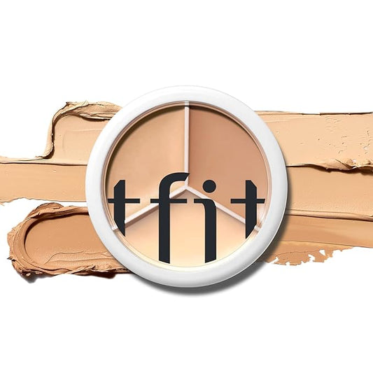 Multi-Use Pot Concealer - Triple Palette | High-Pigmented, Full Coverage & Crease-Proof | Korean Concealer for Dark Circles, Redness & Blemishes (01 Neutral, 0.52 Oz)