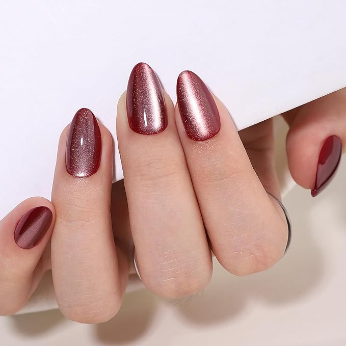 RPNZL Press On Nails - Sorbet | Almond Cat Eye UV Finish Almond Nails, Salon Quality | 32 Nails, 16 Sizes Kit with Glue and Adhesive Tabs I Female Founded