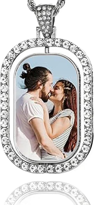CLYLIFE Picture Necklace Personalized Photo,Custom Disc/Heart Pendant for Men Women Dad Mom Customized Necklace with Chain Photos Memorial Gifts for Mother's Day, Birthday, Anniversary