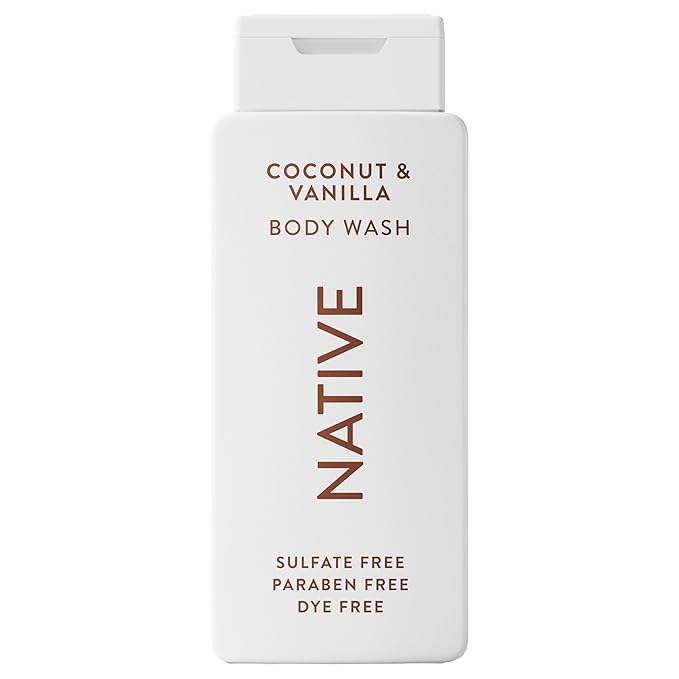 Native Body Wash Contains Naturally Derived Ingredients | For Women & Men, Sulfate, Paraben, & Dye Free Leaving Skin Soft and Hydrated | Coconut & Vanilla 18 oz
