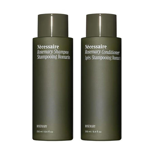 Nécessaire Rosemary Hair Duo | Multi-Protein Strengthening Rosemary Shampoo and Conditioner Set For Thinning Hair. For Women + Men. Free Of Sulfates. Color-Safe. 250 ml / 8.4 oz