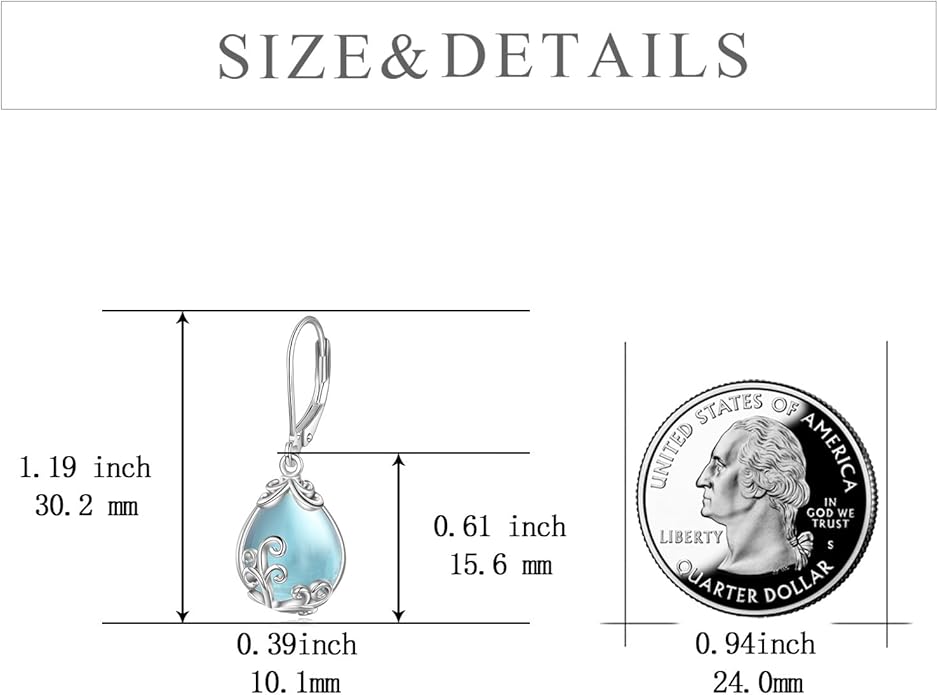 POPLYKE Celtic Filigree Teardrop Drop Dangle Earrings Sterling Silver Leverback Earrings Jewelry for Women