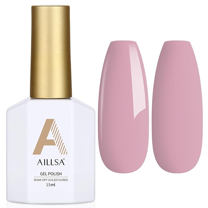 AILLSA Gel Nail Polish Light Purple Dried-Rose Nude Gel Polish Dusty Mauve Neutral Color Gel Polish Natural Summer Winter Nails Soak Off U V Gel Nail Manicure at Home Holiday Gift 0.51 Fl Oz/GC03