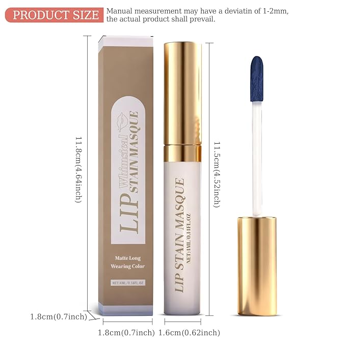 Lip Stain Peel Off & Wipe-Off, Long Lasting Waterproof Lip Tint, Smudge Proof, Transfer Resistant, Easy Wipe Finish, High Pigment Matte Lip Color, All-Day Kiss-Proof Lip Makeup 03#
