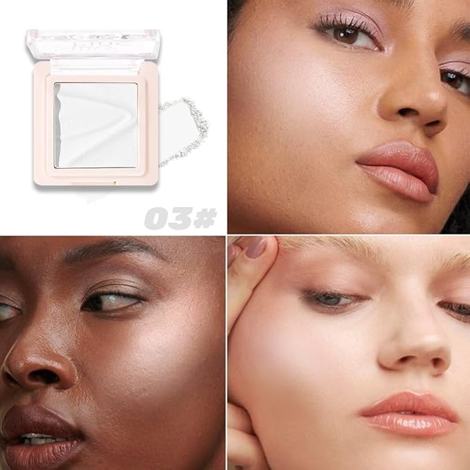 Contour & Highlighter Palette - Nude Pink Beige White Clear Natural Brightening, Non-Cakey Satin Finish for Flawless Sculpting (03# Clear White)