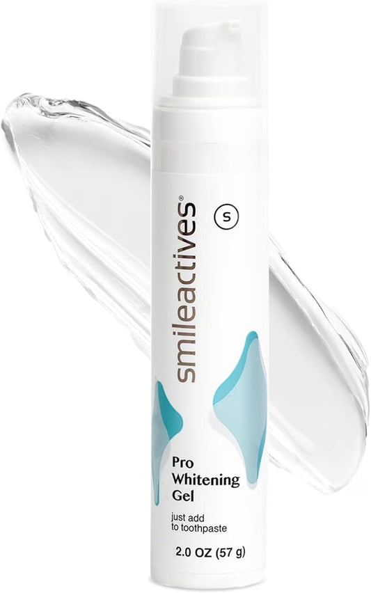Smileactives Teeth Whitening Gel for Toothpaste with Clinical-Grade Hydrogen Peroxide, Tooth Stain Remover for White Teeth, Dentist Quality Pro Whitening Gel to Remove Coffee Stains, 2 oz Bottle