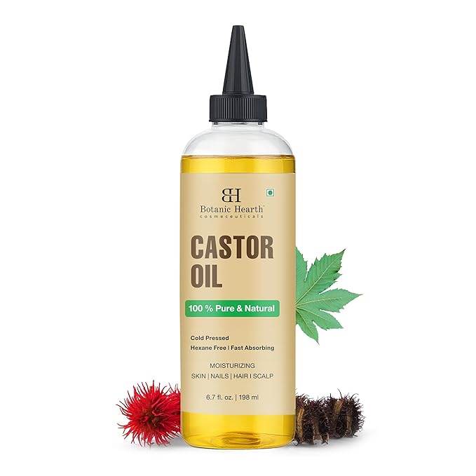 Botanic Hearth Hair Oil for Hair Growth & Hair Relaxer | Strengthening Dry, Frizzy, Damaged Hair & Scalp Treatment | Castor Hair Oil – 6.7 Fl Oz
