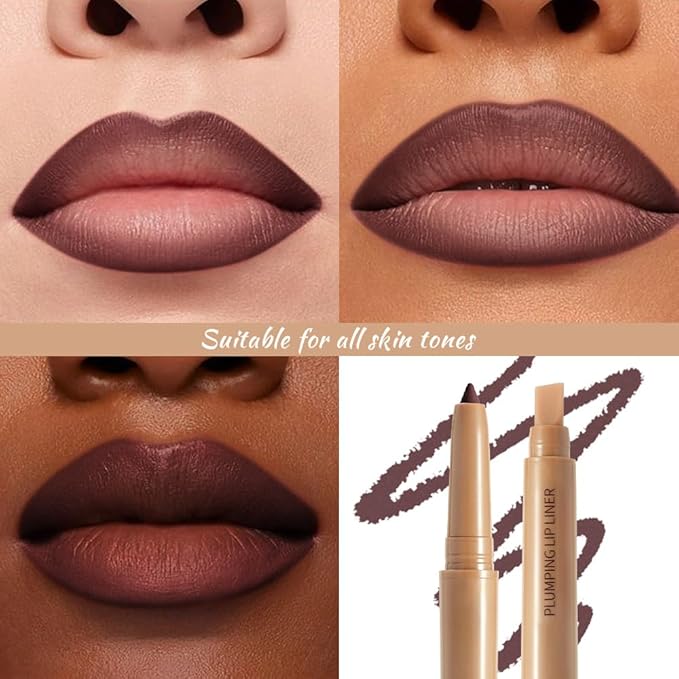 Waterproof Matte Lip Liner Pencil with Silicone Smudger – Long-Lasting Retractable Velvet Crayon, Vegan & Cruelty-Free, Define & Sculpt Lips for Work, Date, Party & Travel (08#, pack of 1)