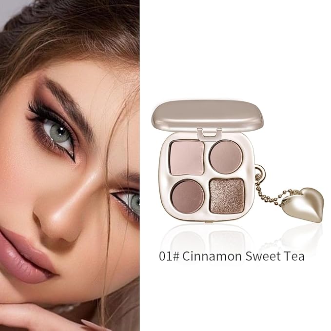 Multi-Finish Eyeshadow Palette, Matte Shimmer Metallic Eye Brightening Palette with Silky Smooth Powder, Fine Shimmer Duochrome Sparkle, Long-Lasting Blendable Shadows for Aegyo-Sal Highlight-1#