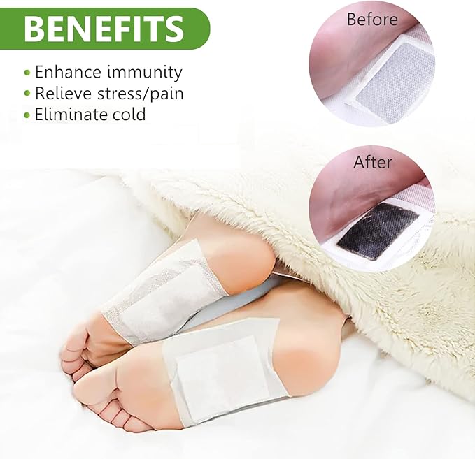Foot Pads (30 PCS), Deep Cleansing Foot Patches with Bamboo Vinegar and Ginger Powder, Relieve Stress, Improve Sleep and Relaxation