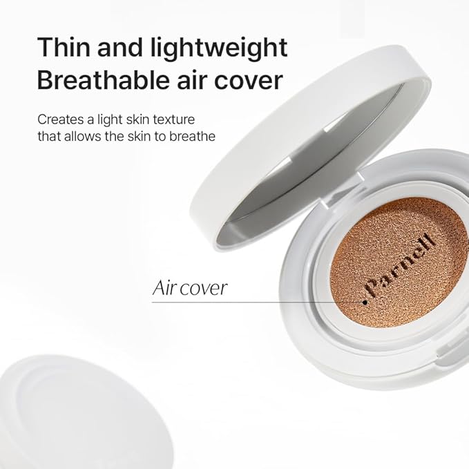 Parnell Cicamanu Serum Cushion - Moisturizing Foundation for Soothing, Coverage, Glass Skin and Lightweight for Sensitive and Dry Skin Pearl Skin (0.52 Fl Oz) (33C)