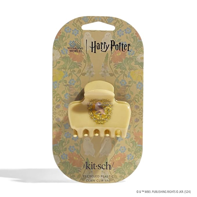 Harry Potter x Kitsch Big Hair Clip for Women - Strong Grip for Secure Updo | Stylish Jumbo Claw Clip | Durable Hair Accessories for Everyday Use | Ideal Harry Potter Gifts for Women - Hufflepuff, 1pc