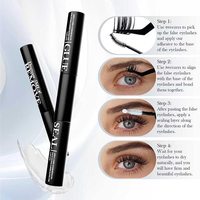 Luxury Lash Clusters Kit - Wispy & Fluffy Cluster Eyelash Extensions 8-16mm, 150H Wear | Korean Hypoallergenic PBT Fibers, Waterproof Glue & Seal | Gift Ready Premium Box (Volume-black box)