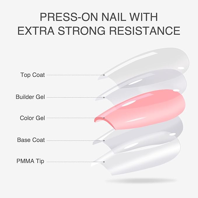 VSALON Press On Nails Short Almond, 32 Pcs 16 Sizes Nude Pink Shimmer Chrome Neutral Fake Nails With UV Cure Glue, Glossy Aurora Glazed Donut Reusable Stick On Nails False Nails Fall Gift For Women
