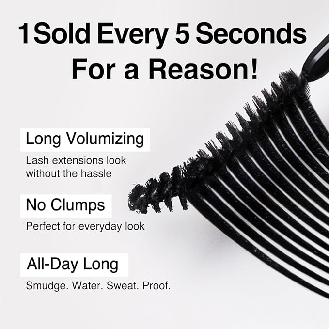 CLIO Kill Lash Superproof Mascara, Washable Tubing Mascara Black, Voluminous Eyelash, Long-Lasting, Clump & Smudge-Free, Vegan Formula for Sensitive Eyes, Korean Makeup Beauty (004 Extreme Volume)