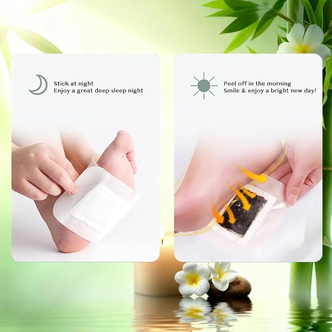 Lymph Care Foot Pads 50pads – Deep Cleansing Foot Pads with Ginger Oil for Relieve Stress, Improve Sleep, Help Lymphatic Drainage and Deep Cleansing