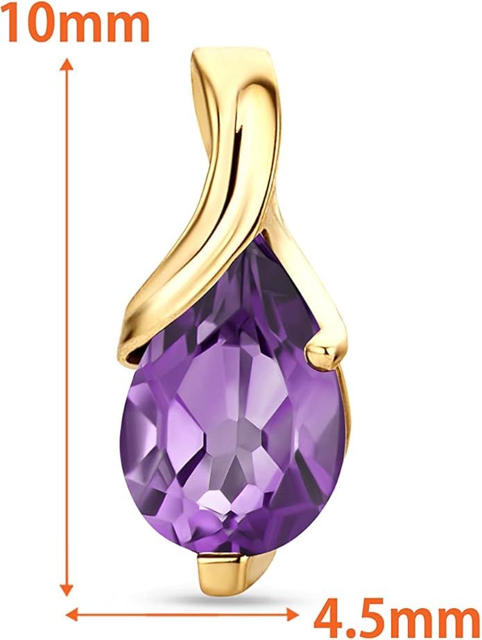 Orovi 0.40Inch 14K Gold Earrings for Women in 14K White Gold/Yellow Gold 585 with Pear-Shape Rubies/Sapphires/Emeralds/Blue Topaz/Amethysts Gemstones, Handmade Jewelry for Women, Dangle Earrings