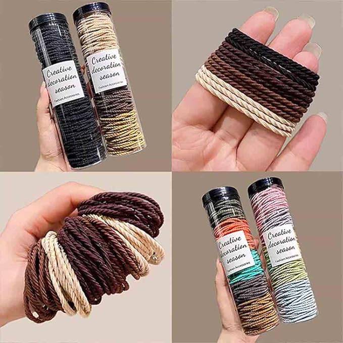 Elastic Hair Ties, Thick Seamless Hair Bands No Damage Soft Ponytail Holders Hair Accessories for Girls Women (A 200 Pieces,One Size)