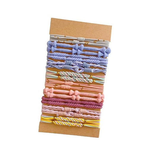 Multistyle Hair Ties Set: Gentle High Elasticity Ponytail Scrunchie Bracelet for Women (14-Heart Buckle C Set:20, One Size)