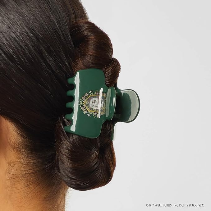 Harry Potter x Kitsch Big Hair Clip for Women - Strong Grip for Secure Updos | Stylish Jumbo Claw Clip | Durable Hair Accessories for Everyday Use | Ideal Harry Potter Gifts for Women – Slytherin, 1pc