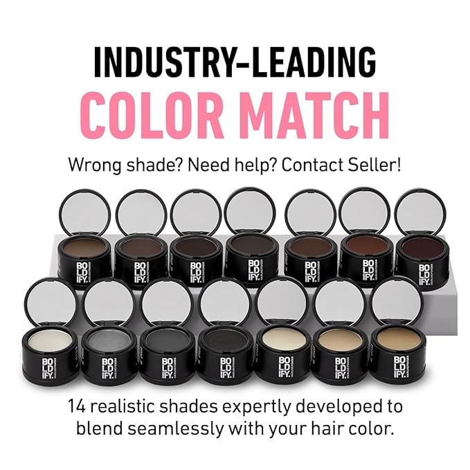 BOLDIFY Hairline Powder (LARGE, 10g) - Root Touch Up Hair Color for Gray Coverage - Bald Spot Concealing Hair Powder for Women & Men - 24-Hour Stain-Proof - Medium Blonde