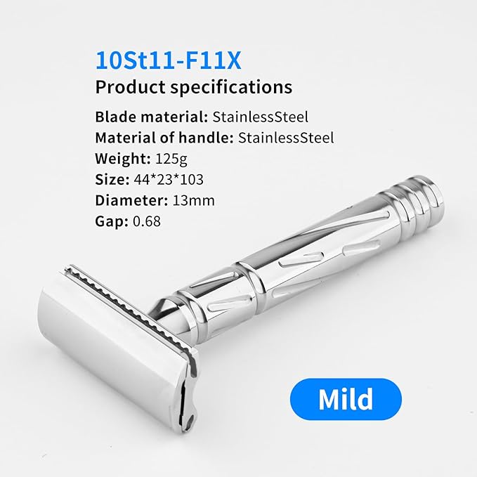 KAMPFE Double Edge Safety Razor Shaver Adopts CNC High-Precision Processing,Women and Mens razors for Shaving,30-degree Shaving Angled Head (mild+)