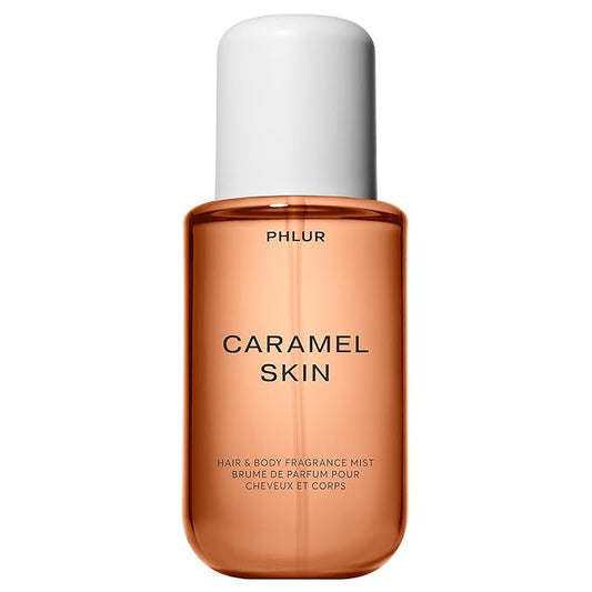 PHLUR Caramel Skin Body Mist - Hair & Body Fragrance Mist - Caramel Body Spray with Vanilla, Brown Sugar, Bergamot, Sandalwood & Musk (8 Fl Oz)