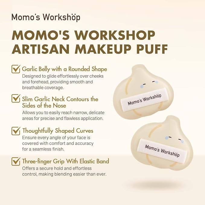 Crying Garlic Makeup Sponge 2-Pack, Hydrophilic PU for Sheer Finish, Dry&Wet Use,Pointed Tip for Concealer & Flat Side for Foundation, Flawless Sheer Finish with Travel Case