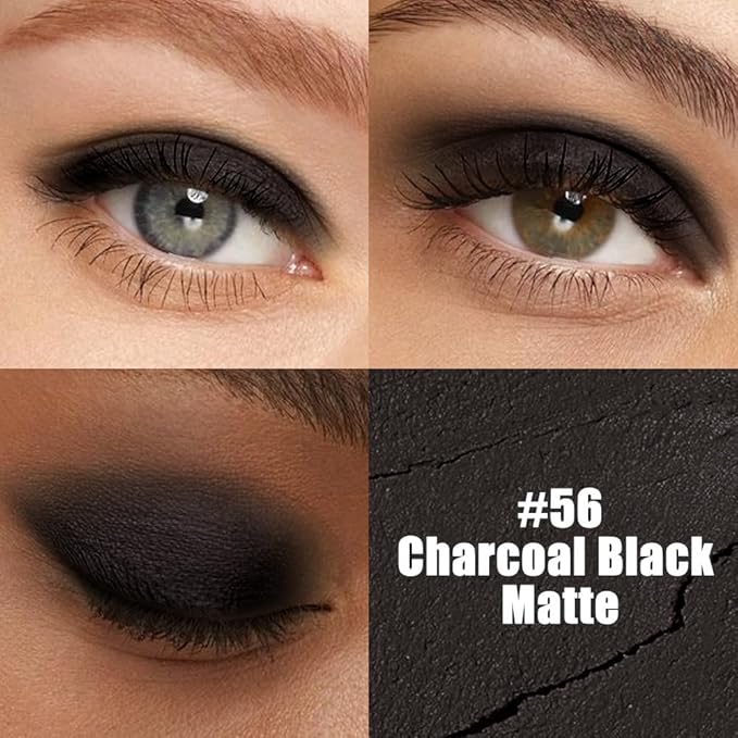 Kaely Cream Eye Shadow Sticks, Charcoal Black Matte Eyeliner Pencil Eyeshadow Palette Makeup, Eye Highlighter Brightener Stick for Older Women Waterproof Pigmented, sombras para ojos, New-56