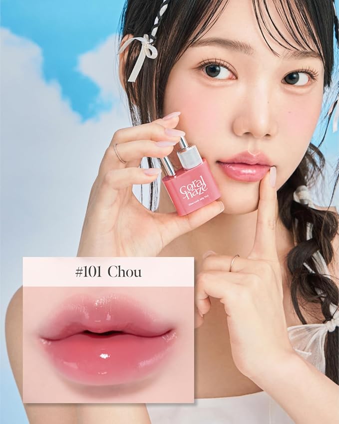 Glow Lock Jelly Tint 101 Chou, Hydrating Water Glow Lip Stain, Non-Sticky Juicy Gloss, Long Lasting Glass Shine & Dewy Finish, Lightweight Moisturizing Lip Care, Korean Makeup