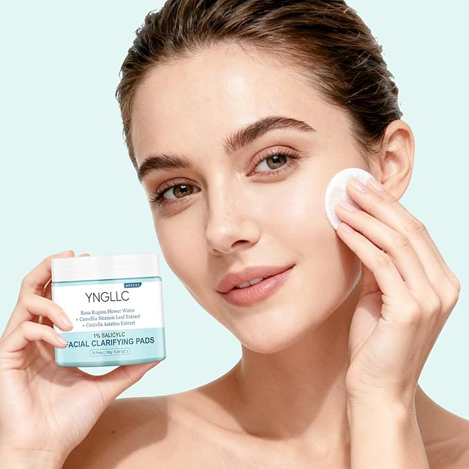 Toner Pads Salicylic Acid Facial Peeling Pad, Breakout-Prone Skin Brightening Facial Deep Pore Cleansing Oil Control & Soothing with Centella Asiatica & Green Tea Extract Daily Exfoliation 70 Pads