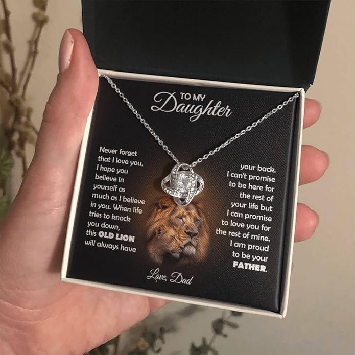 To My Beautiful Daughter Necklace from Mom & Dad | Cubic Zirconia Pendant with Heartfelt Message Card & Gift Box | Daughter Birthday, Graduation, Christmas Jewelry Gift from Parents